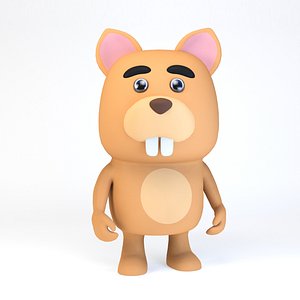 3D Cartoonish Humanoid Squirrel Character model