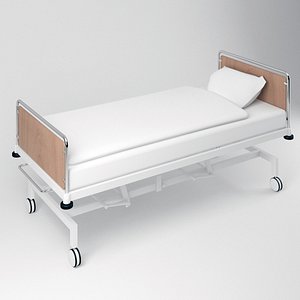 3D model simple hospital bed
