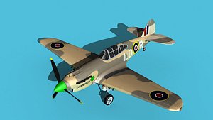 3D Curtiss P-40B Tomahawk V02 RAF
