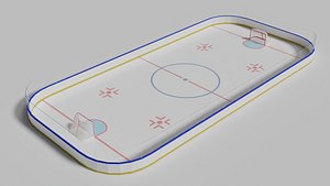 Lowpoly Mini Ice Hockey Rink 3D model