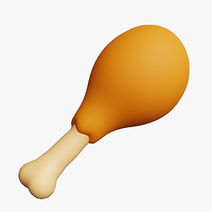 Fried Chicken Cartoon Stylized 3D model