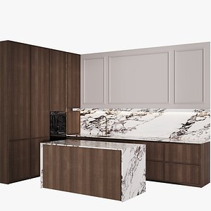 Modern kitchen with island 15 3D model