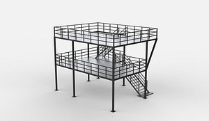 Steel Building 02 3D model 3D model