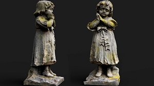 3D ancient ruins mossy stone cupid angel pt3 PBR photogrammetry