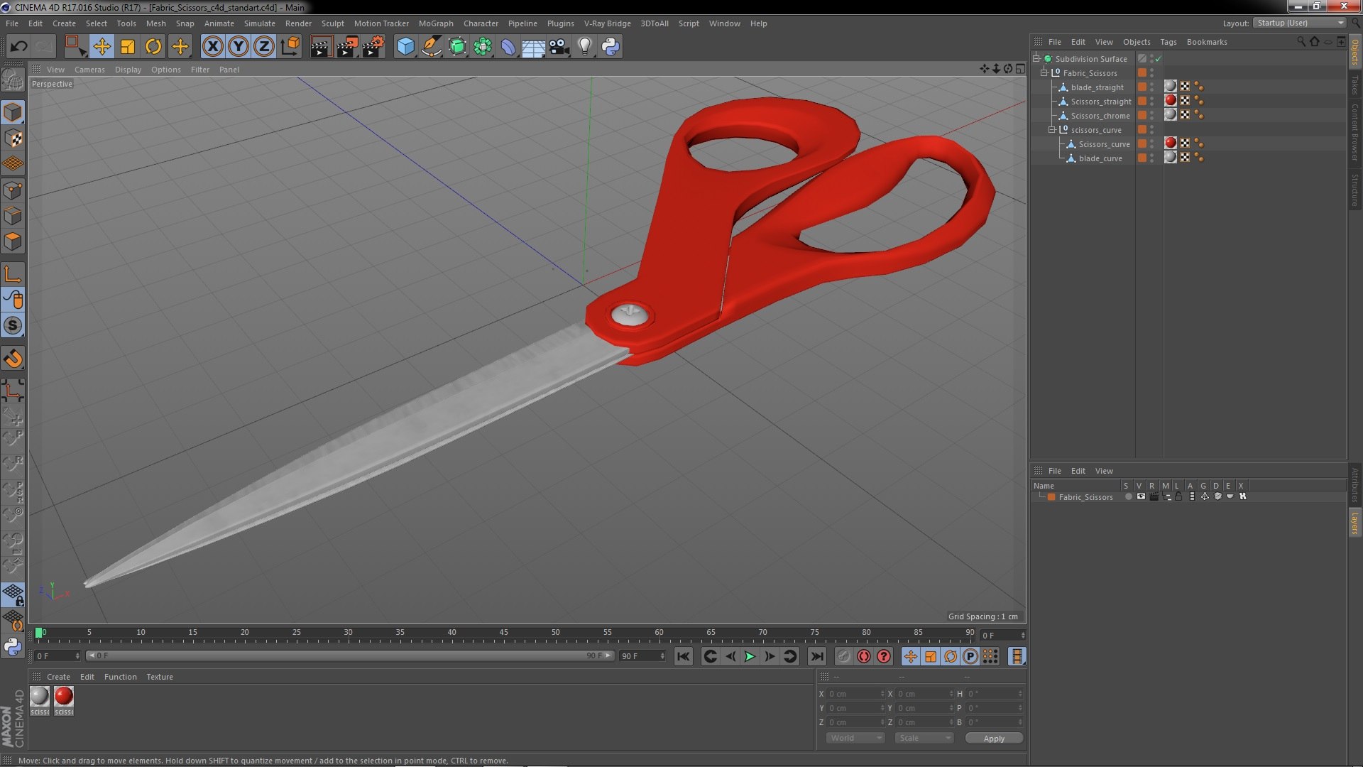 3D Fabric Scissors Model - TurboSquid 2132189