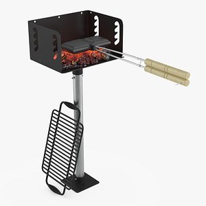 3D Cast Iron Sandwich Press in Metal Grill