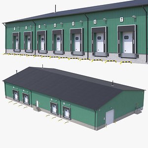 Industrial Building 8 Green 3D model