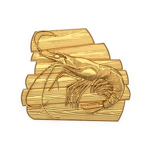Shrimp carved cnc 3D print model