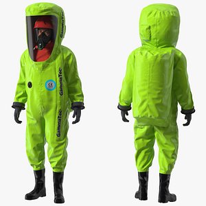 Heavy Duty Chemical Protective Suit Green Rigged for Modo 3D