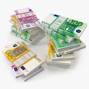 Euro Bundle Stack of Different Denominations