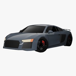 Stylized Lowpoly Audi R8 - Game Ready 3D model