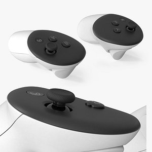 3D Meta Quest 3 Touch Controllers Pair