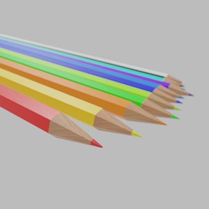 3D model colored pencils