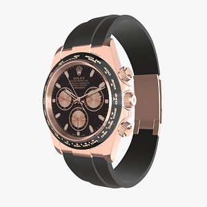 3D Rolex Cosmograph Daytona Pink Gold - Black and Pink Dial model
