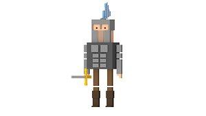 3D model simple knight man
