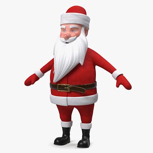 Cartoon Santa Claus A-pose 3D