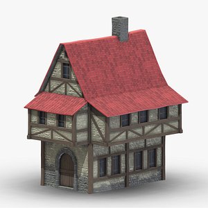 Medieval Building 02 Low Poly PBR Realistic 3D model