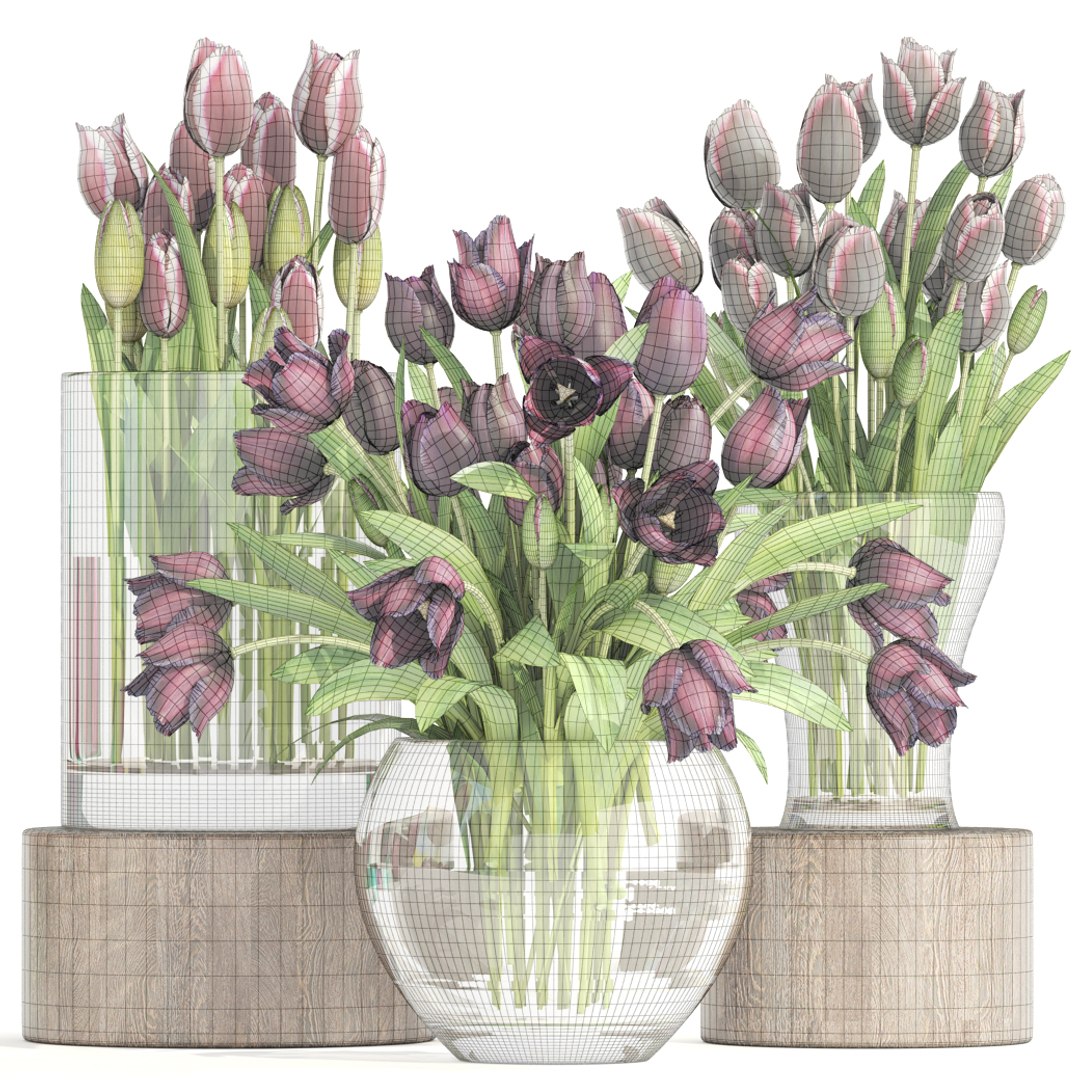 Bouquet Tulips 3 Pieces 3D Model - TurboSquid 1263474