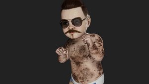 Whimsical Toddler A 3D Marvel of Innocence and Playfulness