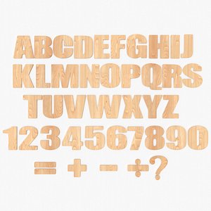 wooden alphabet 3D model