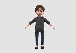 3D young cartoon kid model