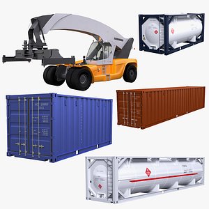Shipping Containers and Reach Stacker Collection