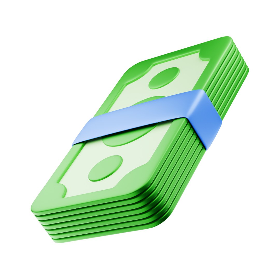 Banknote Basic Stack Flat Icon 3D Model - TurboSquid 2515358