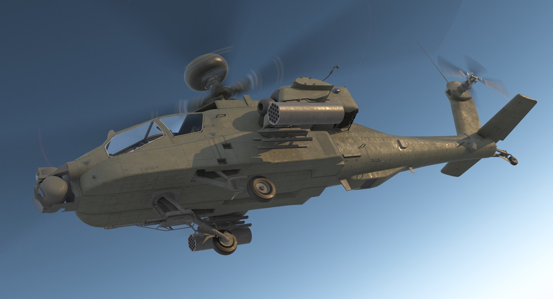AH-64D Apache Longbow 3D model preview