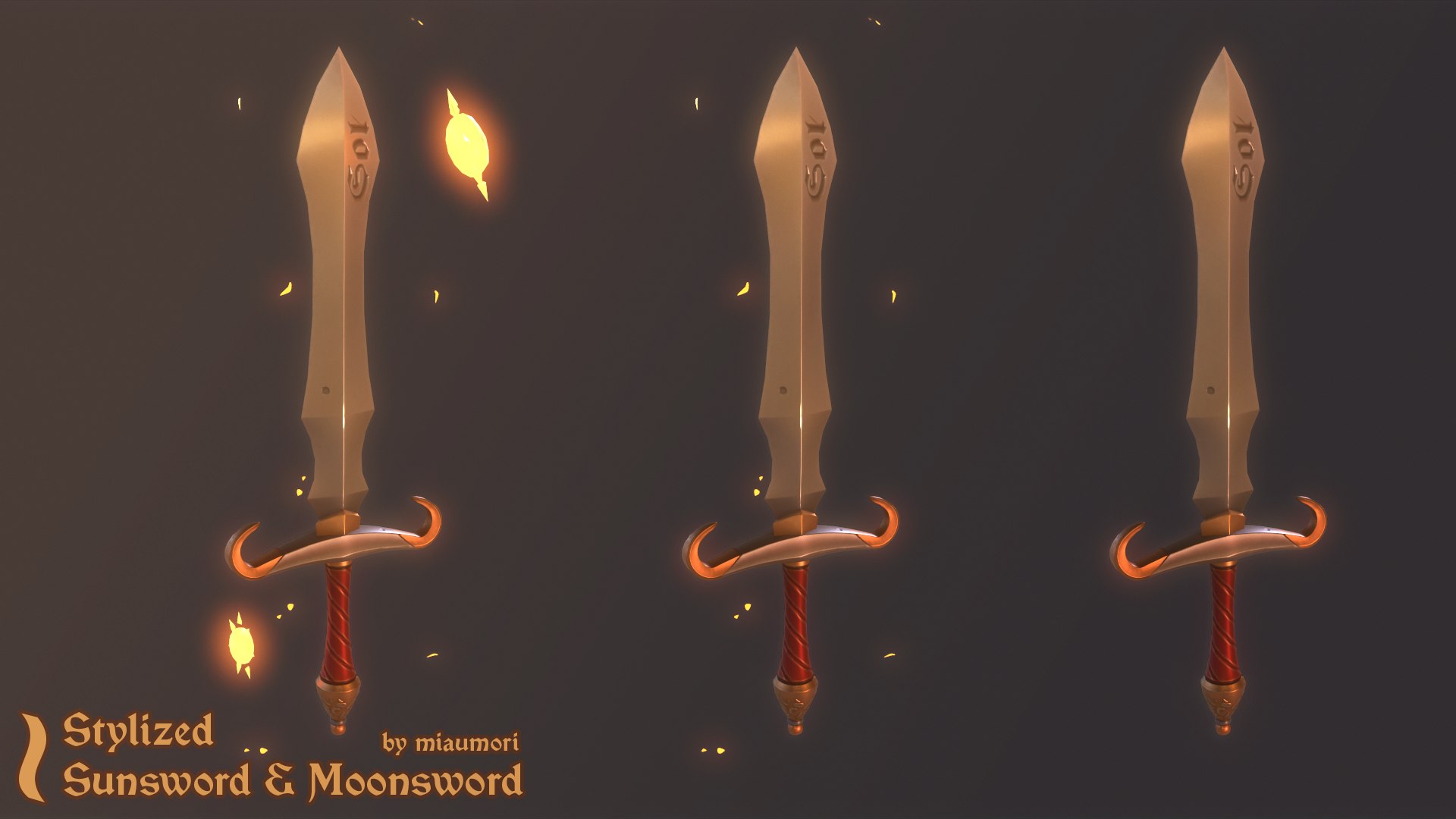 Free Sunsword Moonsword - Stylized Swords 3D - TurboSquid 2015260