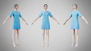 Dress 46 Vivid Cerulean 3D