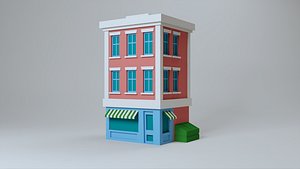 Low Poly Cartoon Building