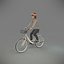 woman riding bike helmet 3D