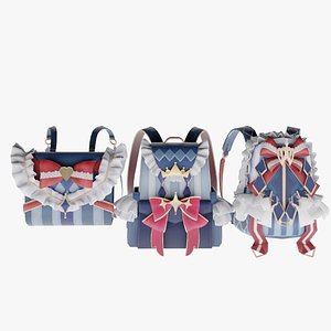 Bag 3x Frilly Ribbon Backpack 3D model