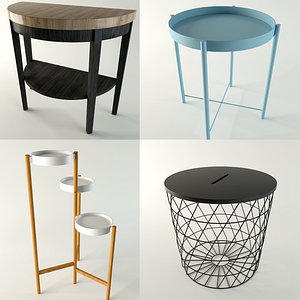 3D model 4 tables ikea