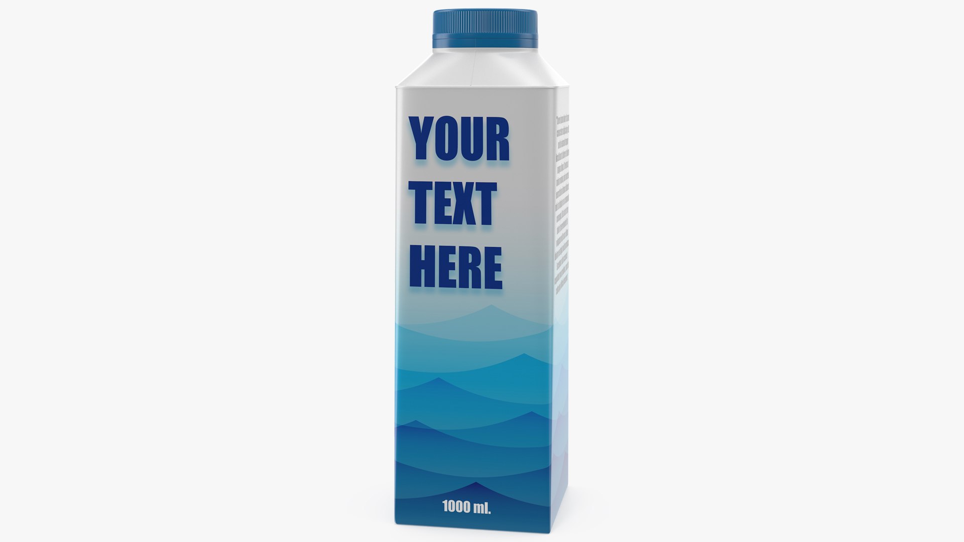 Carton Package for Beverage with Cap Mockup Blue 3D model preview