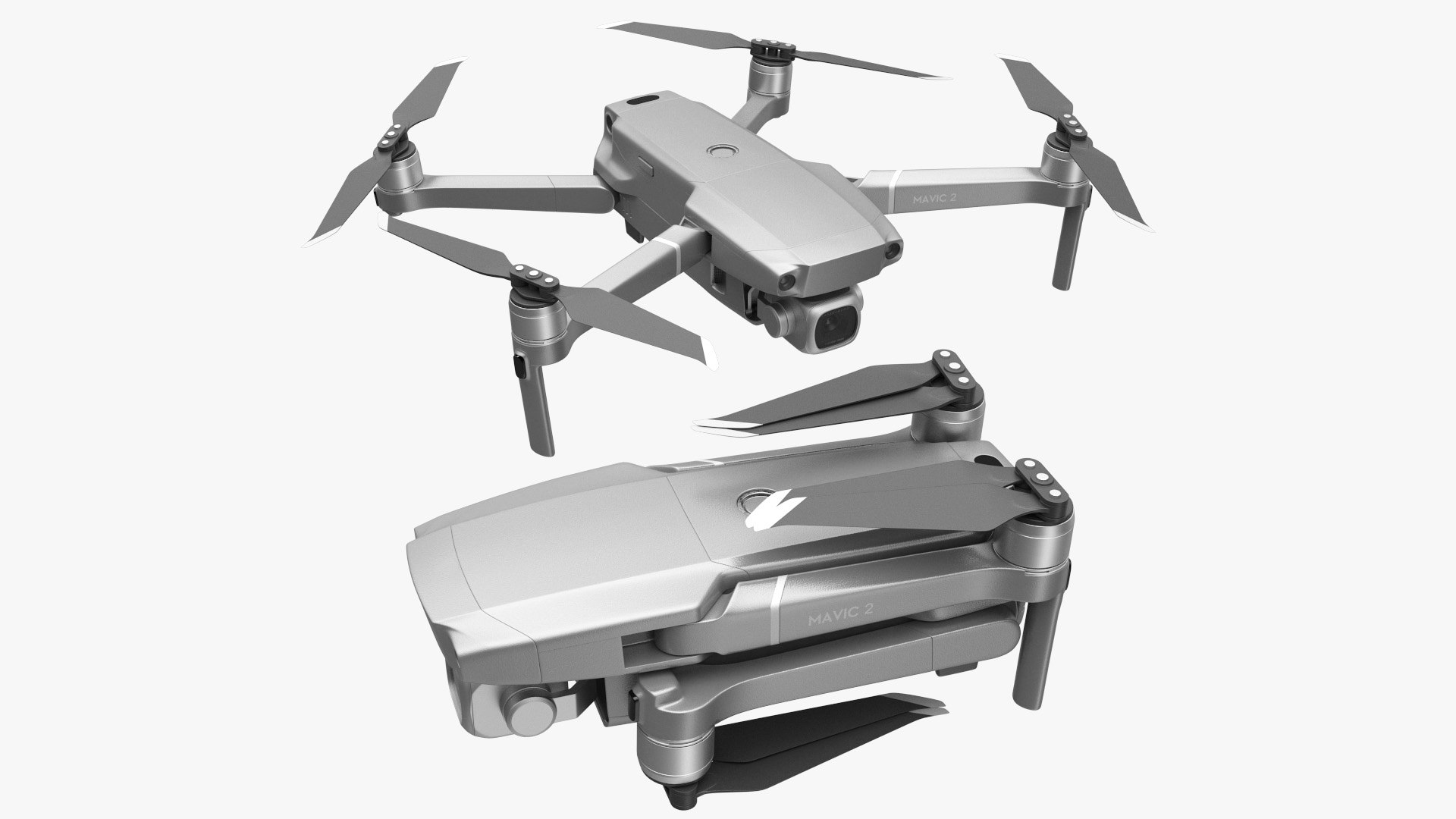 DJI Mavic 2 Pro Quadcopter with 4K Hasselblad Camera Rigged 3D model preview