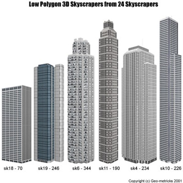 polygons skyscraper 3d model