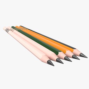 graphite wooden pen pencil 3D model