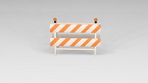 Road wood barricade 4 model