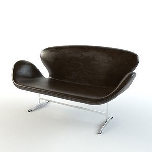 3d 3ds swan leather sofa