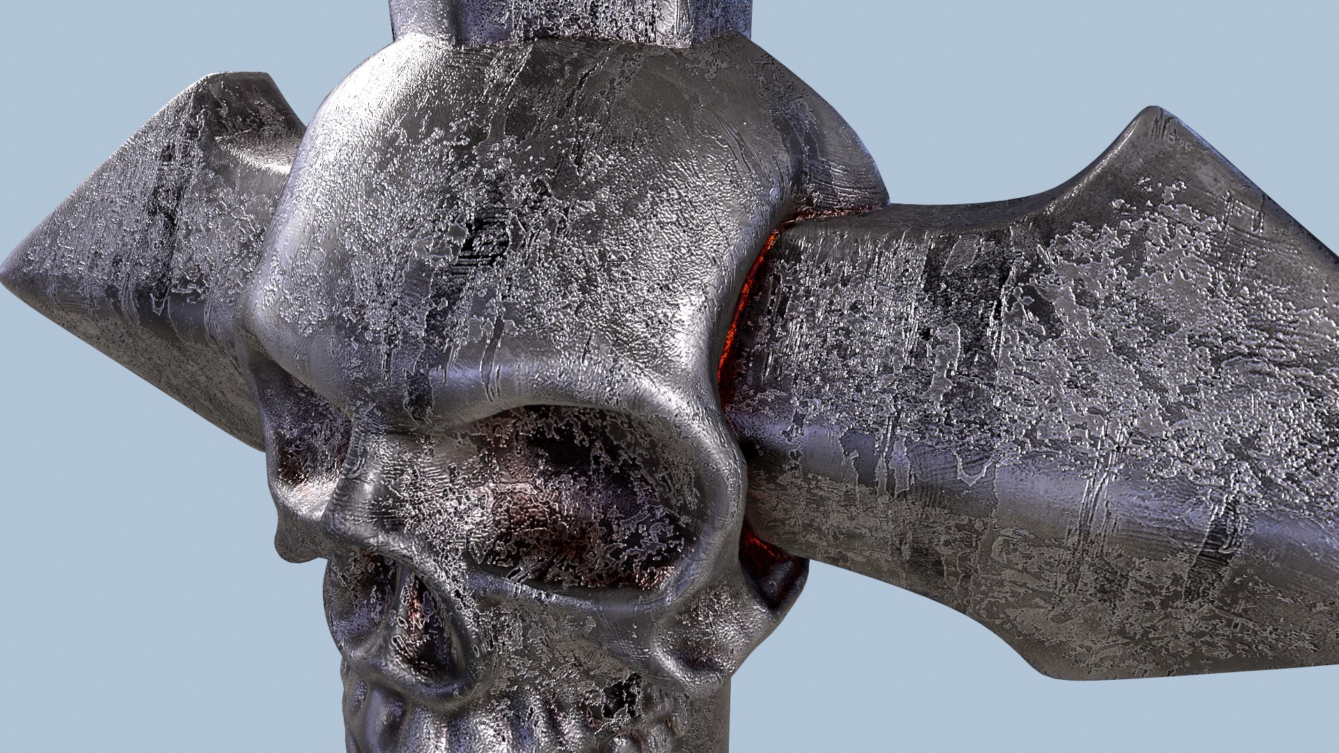 3D High-Poly Silver Arrow-shaped Cross with Skull model - TurboSquid ...