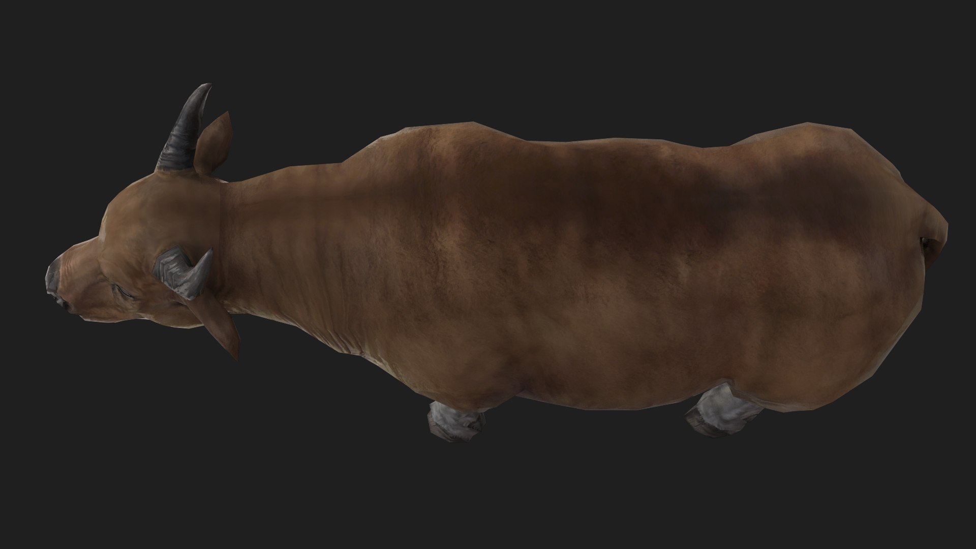 Lowpoly PBR Game Ready Bull Animation 3D Model - TurboSquid 2097036