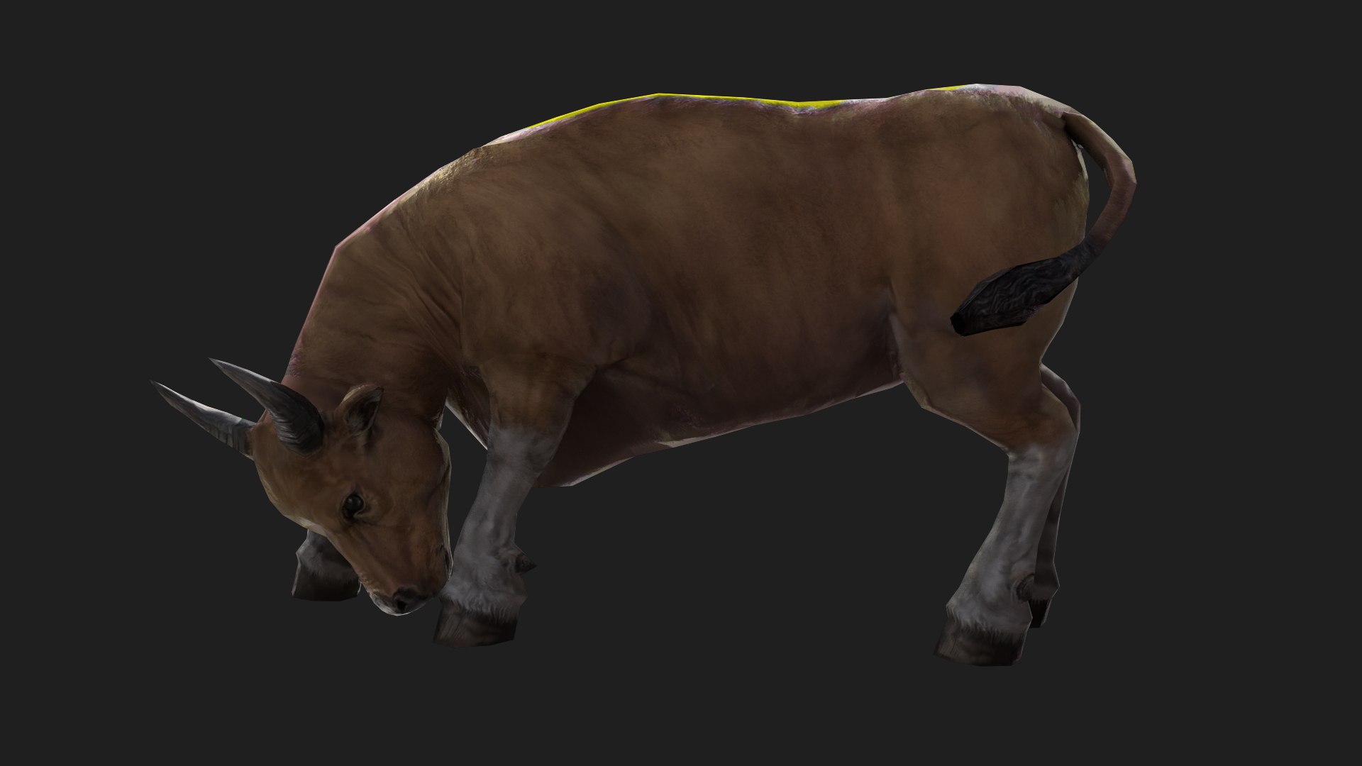 Lowpoly PBR Game Ready Bull Animation 3D Model - TurboSquid 2097036