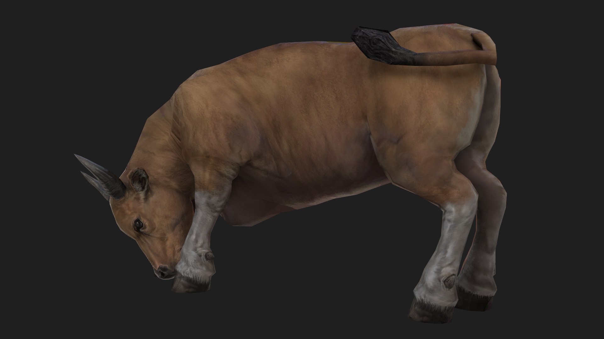 Lowpoly PBR Game Ready Bull Animation 3D Model - TurboSquid 2097036