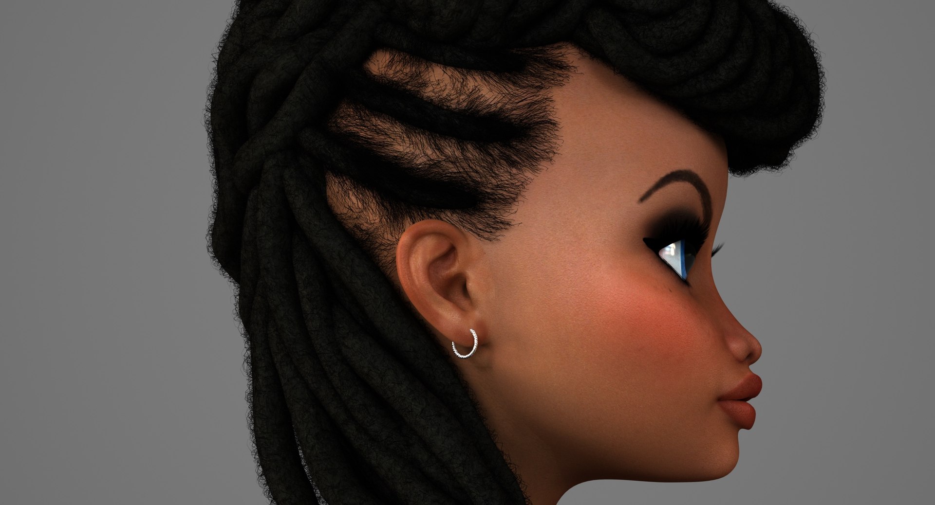 Dreads Long Afro Women Hairstyle 3D Model - TurboSquid 2115000