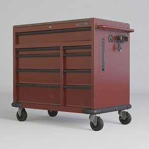 Mobile Tool Workbench With Solid Wood Top 5 PBR 3D model