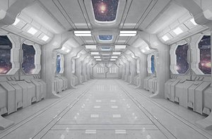 SCI FI INTERIOR SCENE SPACE SHIP Low-poly 3D model