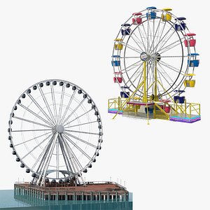 3D model ferris wheels rigged
