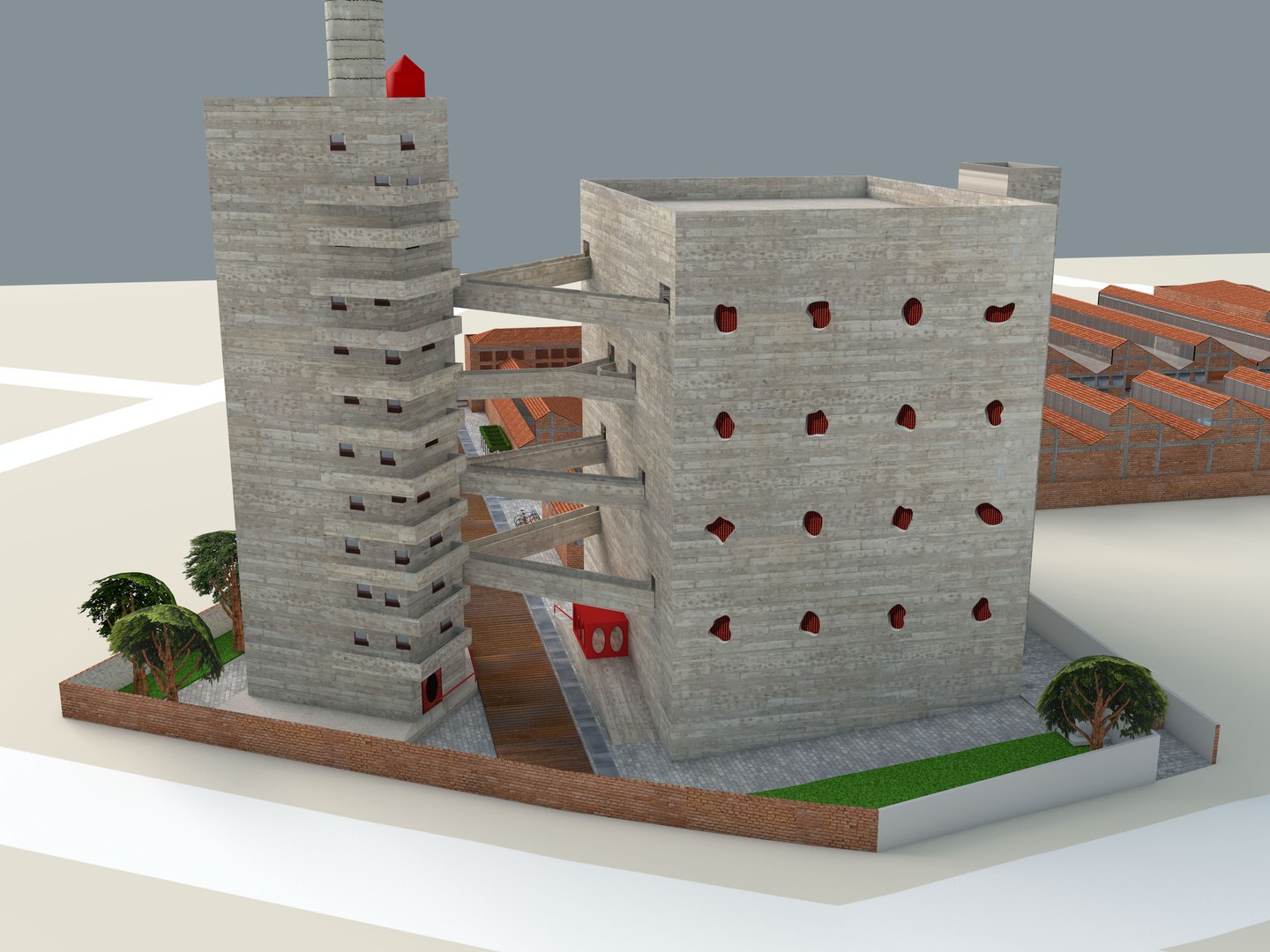Sesc Pompeia by Lina Bo Bardi 3D model https://p.turbosquid.com/ts-thumb/M1/GaVNST/Tm/3dsescpompeiafechado4/jpg/1643830974/1920x1080/fit_q87/cc2a15234dff91efd230ce6f7efcaeac2edc61dd/3dsescpompeiafechado4.jpg