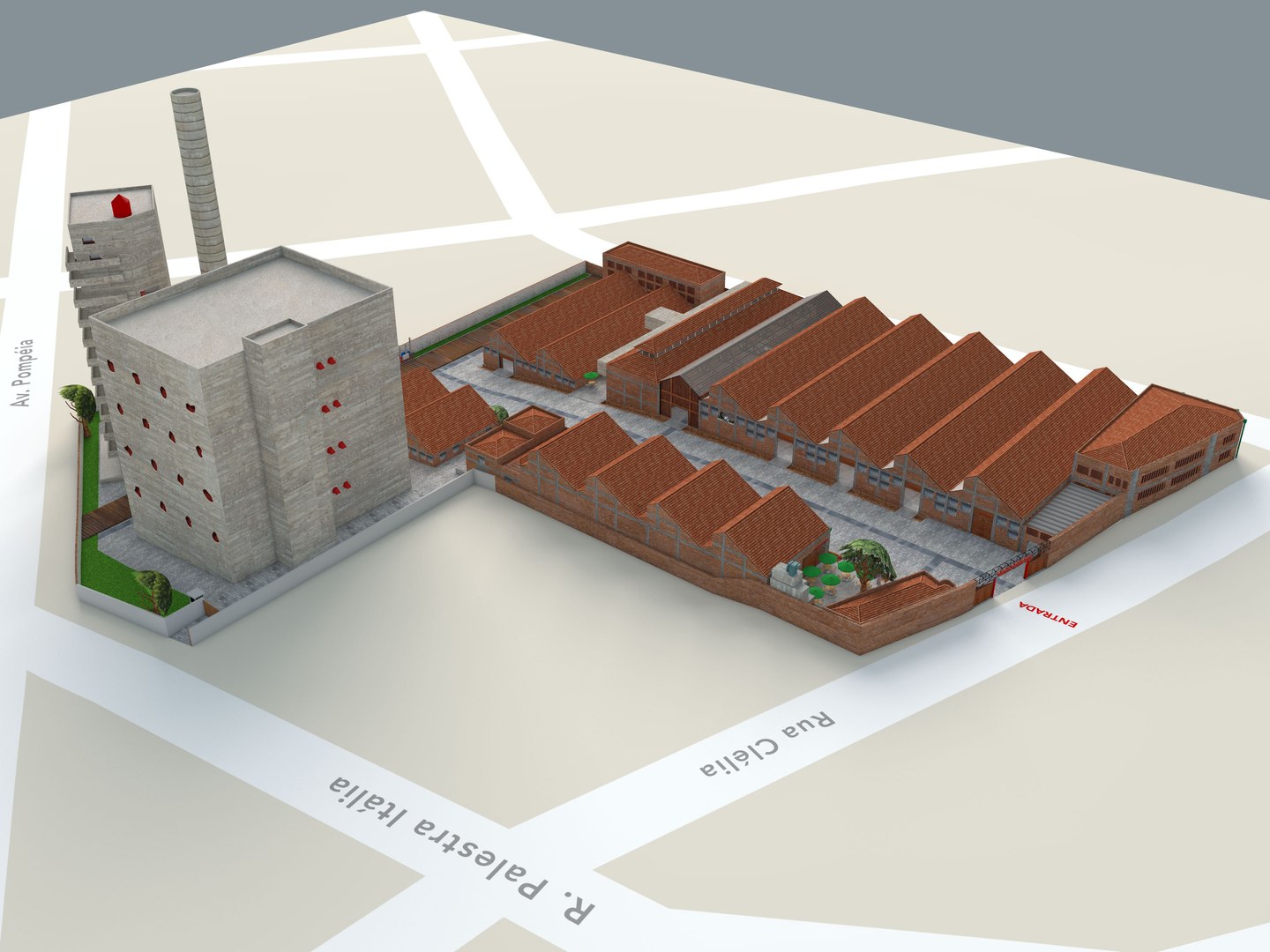 Sesc Pompeia by Lina Bo Bardi 3D model https://p.turbosquid.com/ts-thumb/M1/GaVNST/Xz/3dsescpompeiafechado3/jpg/1643830973/1920x1080/fit_q87/d4a12507c4fbdff63cc6edc852a4e0993c75388b/3dsescpompeiafechado3.jpg